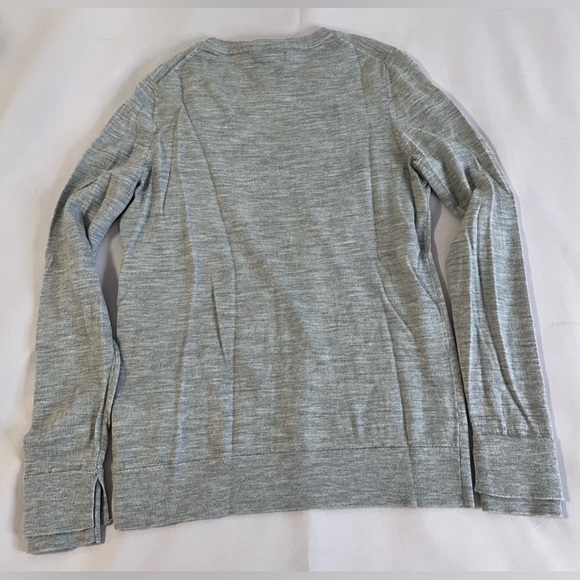 Banana Republic Lime Gray 100% Merino Wool Crewneck Sweater Size S - Picture 9 of 10